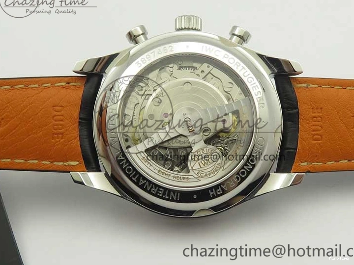 MIROTIME 0308 Portuguese Chrono SS ZF 1:1 Best Edition Gray Dial SS On Black Leather Strap A ZipUp 7215